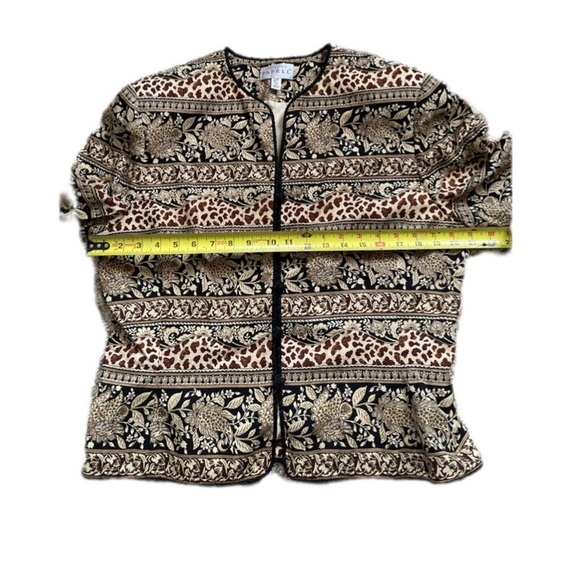 Adrianna Papell Floral Animal Print 100% Silk Button Down Jacket Women’s 16 - Picture 8 of 10